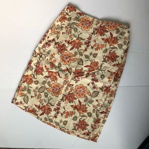 Silk Skirt with Autumn Colors Size 8